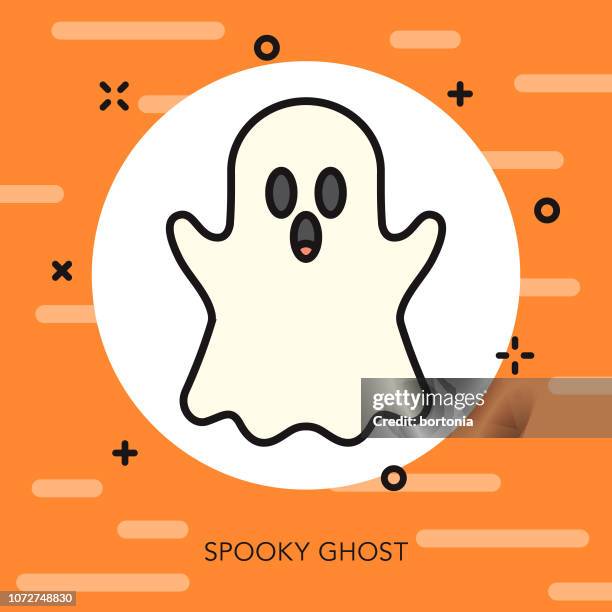 ghost thin line halloween icon - ghost stock illustrations