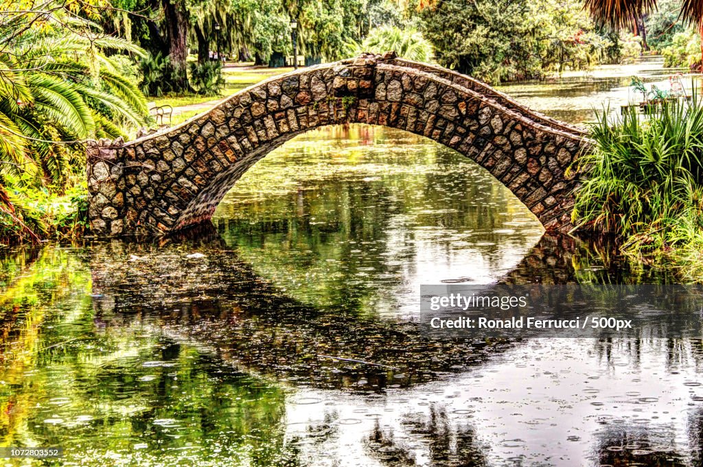 City Park Bridge on a Rainy Day
