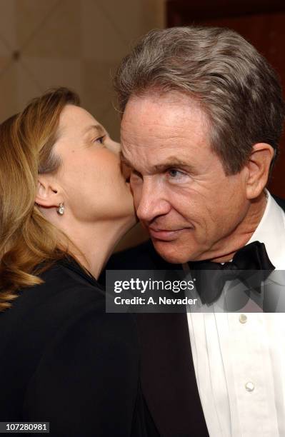 Annette Bening and Warren Beatty at the San Francisco Film Society awards night in San Francisco, Thursday, April 25, 2002. Beatty was to receive the...