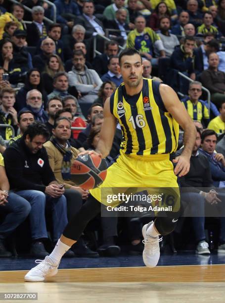 Kostas Sloukas, #16 of Fenerbahce Istanbul in action during the 2018/2019 Turkish Airlines EuroLeague Regular Season Round 12 game between Fenerbahce...