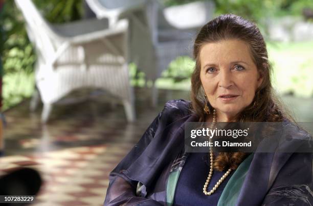 June Carter Cash during Johnny Cash and June Carter Cash on the set of CMT INSIDE FAME at their home in Jamaica. At Cinnamon Hill in Montego Bay,...