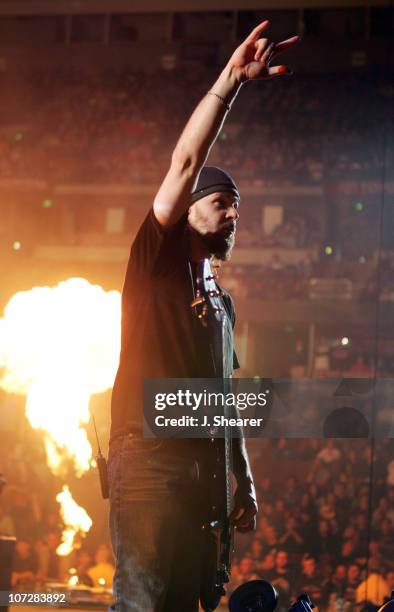 Robbie Merrill of Godsmack during Metallica and Godsmack Perform on the "Madly in Anger With the World" Tour - November 27, 2004 at Arrowhead Pond in...
