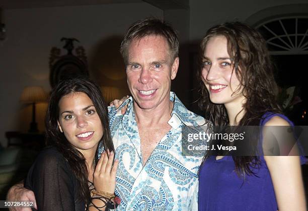 Ally Hilfiger, Tommy Hilfiger and Lizzy Jagger during Tommy Jeans Photo Shoot in Mustique in Mustique, Bahamas.