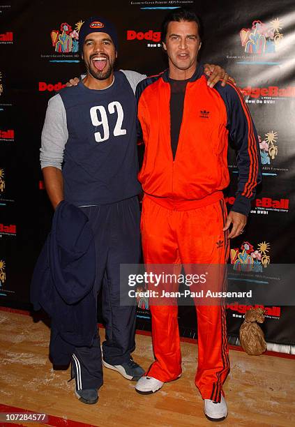 Kristoff St. John and John Enos during Dodgeball: The Celebrity Tournament to Benefit The Elizabeth Glaser Pediatric Aids Foundation - Arrivals at...