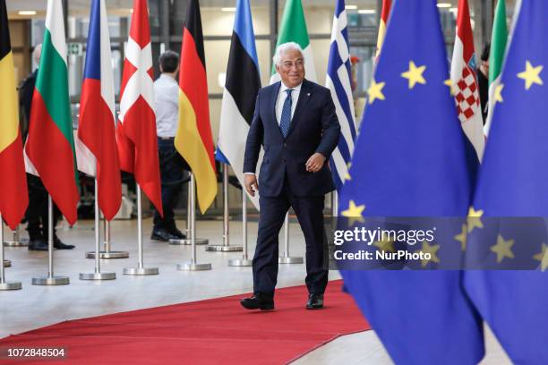 Antonio Costa, Prime Minister of Portugal arrives to the Europa Building for the European Council Summit in Brussels, Belgium on December 13, 2018....