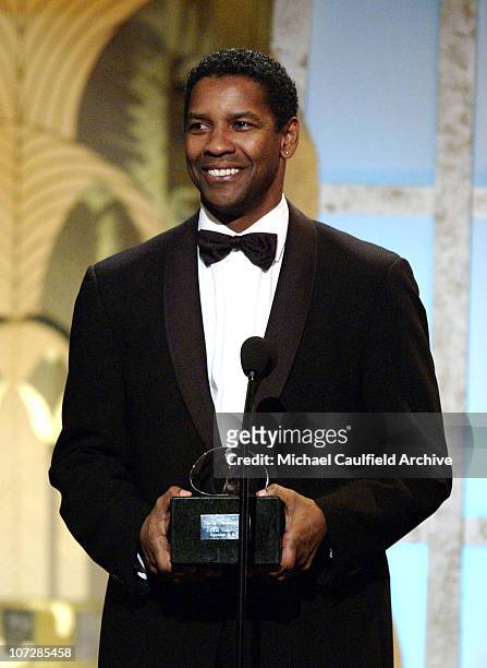 Denzel Washington accepts his American Cinematheque Award