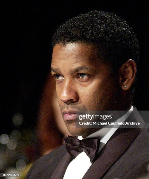 Denzel Washington looks on during ceremony. During The 17th Annual American Cinematheque Award Honoring Denzel Washington - Show and Backstage at...