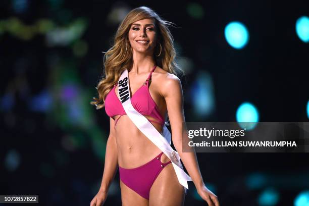 Angela Ponce of Spain competes in the swimsuit competition during the 2018 Miss Universe pageant in Bangkok on December 13, 2018.