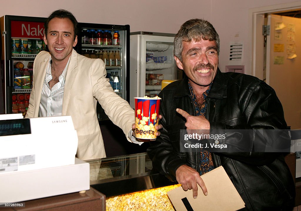 Nicolas Cage Serves Popcorn to Fans on the Opening Day of His Directorial Debut, "Sonny"