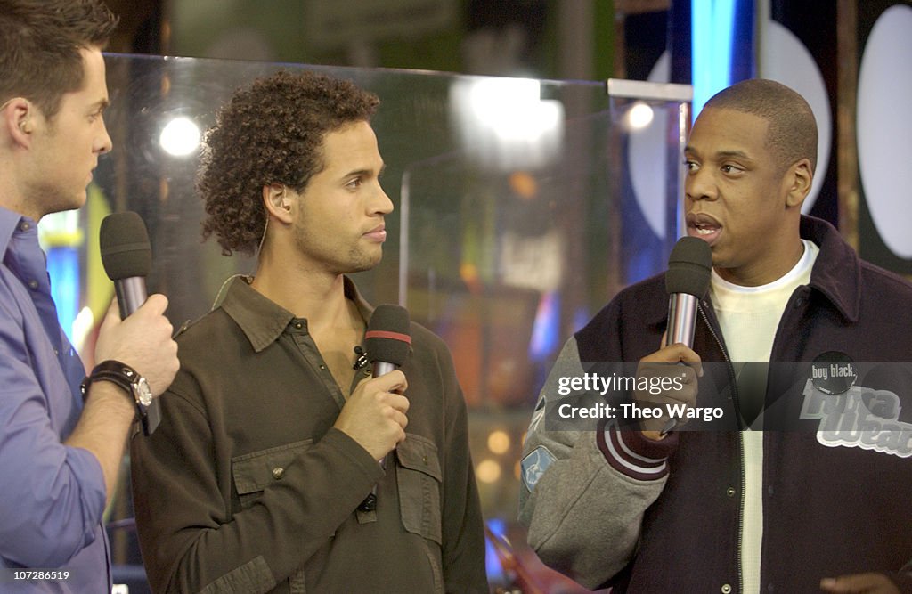 Jay-Z, Enrique Iglesias, Nick Lachey and Triumph the Comedy Insult Dog Stop by "Spankin New Music Week" on MTV's "TRL"