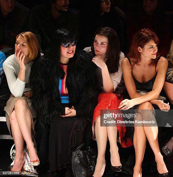 Claire Danes, Anna Sui, Michele Hicks and Helena Christensen