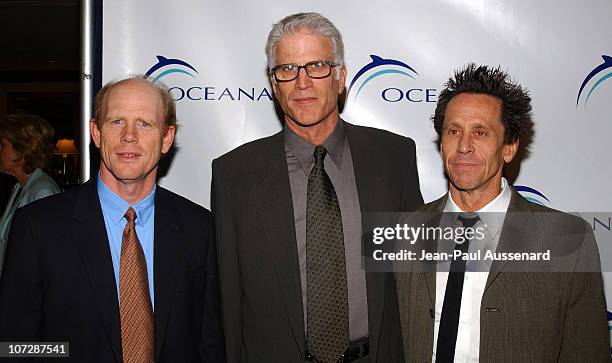 Ron Howard, Ted Danson and Brian Grazer during Senator Hillary Rodham Clinton Honored at The 1st Annual Oceana Partners Award Dinner at Century Plaza...