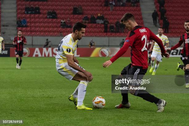 Baris Alici of Fenerbahce in action during the UEFA Europa League Group D match between Sparta Trnava and Fenerbahce at Antona Malatinskeho Stadium...