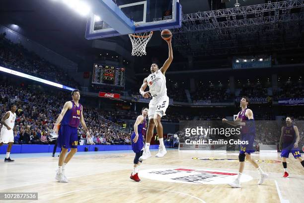 Walter Tavares, #22 of Real Madrid in action during the 2018/2019 Turkish Airlines EuroLeague Regular Season Round 12 game between Real Madrid and FC...