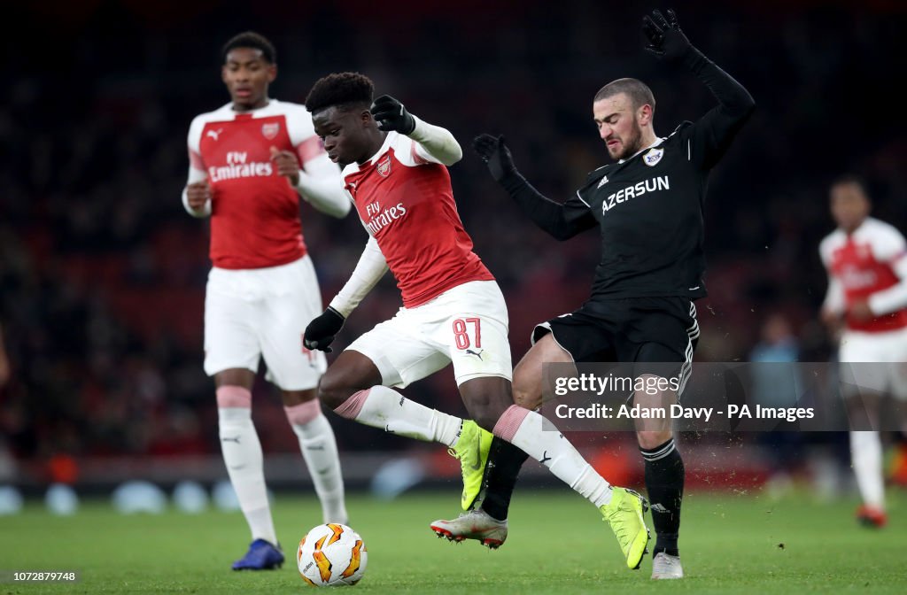 Arsenal v Qarabag - UEFA Europa League - Group E - Emirates Stadium