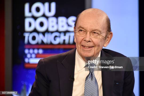 Secretary Of Commerce Wilbur Ross Visits "Lou Dobbs Tonight" at Fox Business Network Studios on December 13, 2018 in New York City.