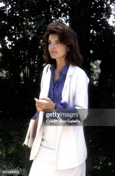 Jackie Onassis during John F. Kennedy Jr's Graduation at Phillips Academy in Andover, Massachusetts, United States.