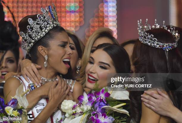 Isabella Rodriguez representative of the Portuguesa state is crowned as the new Miss Venezuela during the Miss Venezuela beauty pageant in Caracas,...