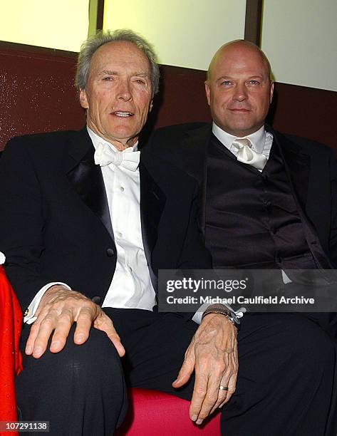 Clint Eastwood and Michael Chiklis during The 61st Annual Golden Globe Awards - InStyle/ Warner Bros Golden Globe After Party - Inside at Palm Court...