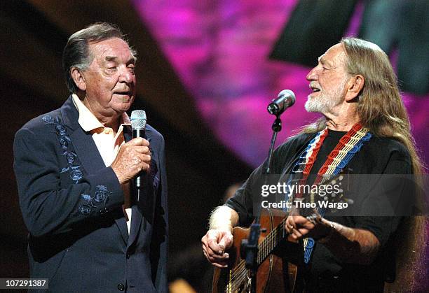 Ray Price and Willie Nelson during "Willie Nelson and Friends: Live and Kickin'" Premieres on USA Network May 26, 2003 - Show at Beacon Theatre in...