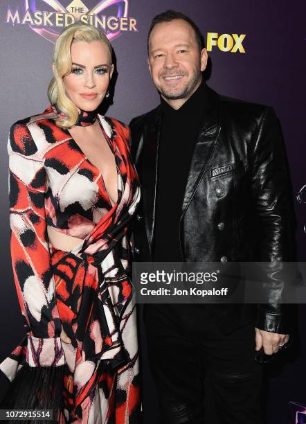 Jenny McCarthy and Donnie Wahlberg attend Fox's "The Masked Singer" Premiere Karaoke Event at The Peppermint Club on December 13, 2018 in Los...