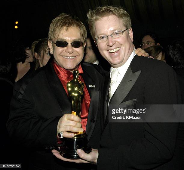 Sir Elton John and Andrew Stanton, winner for Best Animation Feature for "Finding Nemo"
