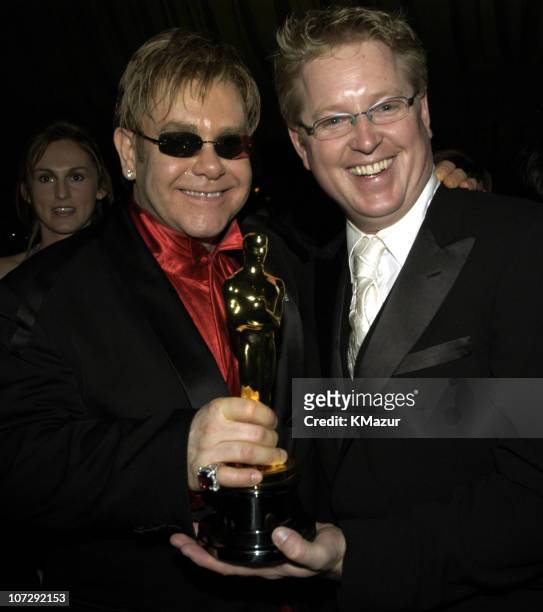 Sir Elton John and Andrew Stanton, winner for Best Animation Feature for "Finding Nemo"