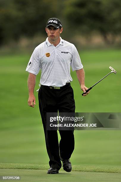World number one Lee Westwood of the UK walks as he takes part in the 2nd day of the Nedbank Golf Challenge in Sun City on December 3, 2010. Westwood...