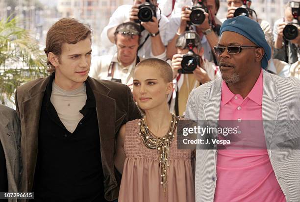 Hayden Christensen, Natalie Portman and Samuel L. Jackson