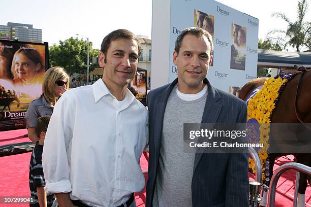 Producers Mike Tollins and Brian Robbins during DreamWorks Pictures' "Dreamer: Inspired by a True Story" Los Angeles Premiere - Red Carpet at Mann...