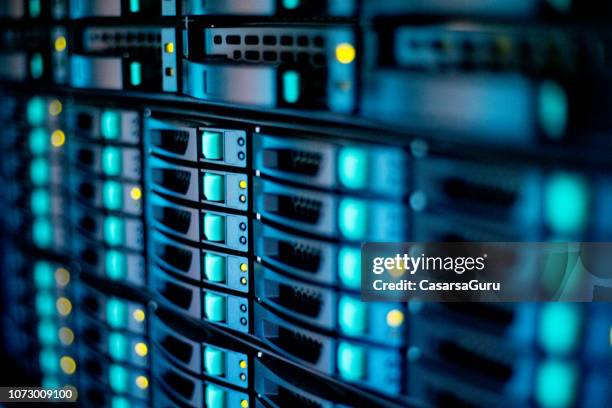 extreme close-up of supercomputer - data center stock pictures, royalty-free photos & images