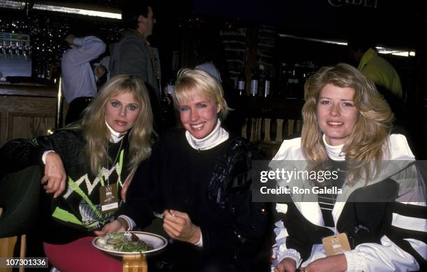 Britt Ekland, Fawn Hall, and Suzy Chaffee during Princess Yasmin Khan hosted a celebrity SKi invitational for the benefit of Alzheimer's Disease at...