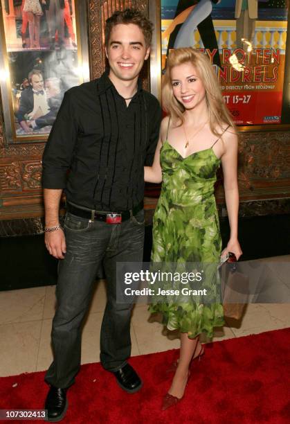 Drew Tyler Bell and Masiela Lusha during "Dirty Rotten Scoundrels" Los Angeles Premiere Performance - Arrivals at Pantages Theatre in Hollywood,...