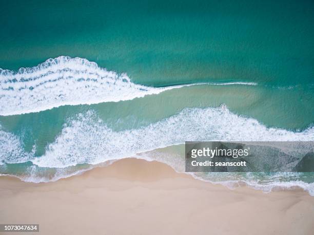 aerial view of a beach, western australia, australia - wasserrand stock-fotos und bilder