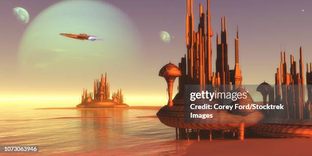 one of neptune's moons serves as a way station to distant planets. - ganymede planetary moon stock illustrations