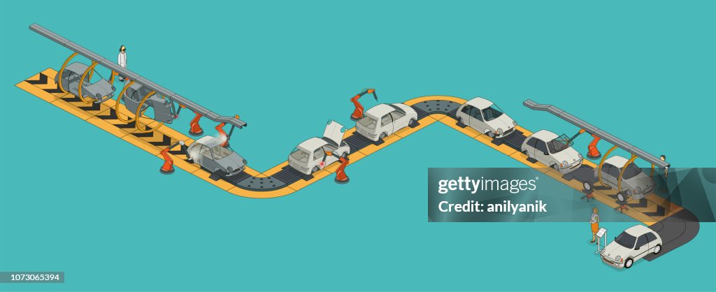 Assembly Line Labeled Assembly Line Illustration