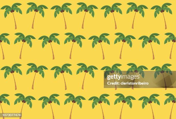 tree coconut pattern (template) - coconut stock illustrations