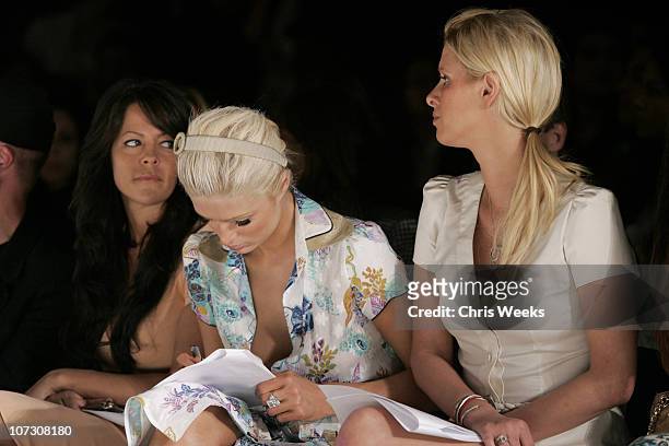 Allison Melnick, Paris Hilton and Nicky Hilton front row at Louis Verdad Fall 2006