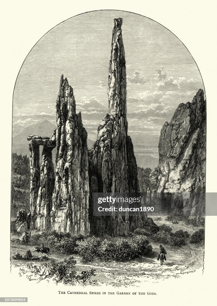 Kathedraal torenspitsen, Tuin van de goden, Colorado, 19e eeuw