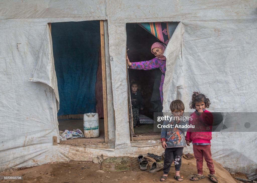 Families fled from Syria