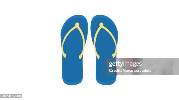 ilustraciones, imágenes clip art, dibujos animados e iconos de stock de chanclas zapatos sandalias calzado - child feet isolated