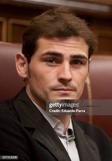 Iker Casillas attends the public reading of the Spanish Constitution at Palace of the Parliament on December 3, 2010 in Madrid, Spain.