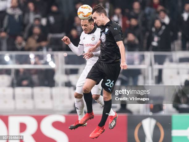 Adriano Correia Claro of Besiktas JK , Andreas Vindheim of Malmo FF during the UEFA Europa League group I match between between Besiktas AS and Malmo...