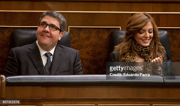 Florentino Fernandez and Merche attend the public reading of the Spanish Constitution at Palace of the Parliament on December 3, 2010 in Madrid,...