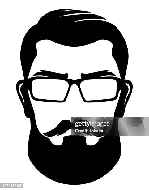 ilustraciones, imágenes clip art, dibujos animados e iconos de stock de hipster silueta perfil hombre clip art - cara chico joven guapo