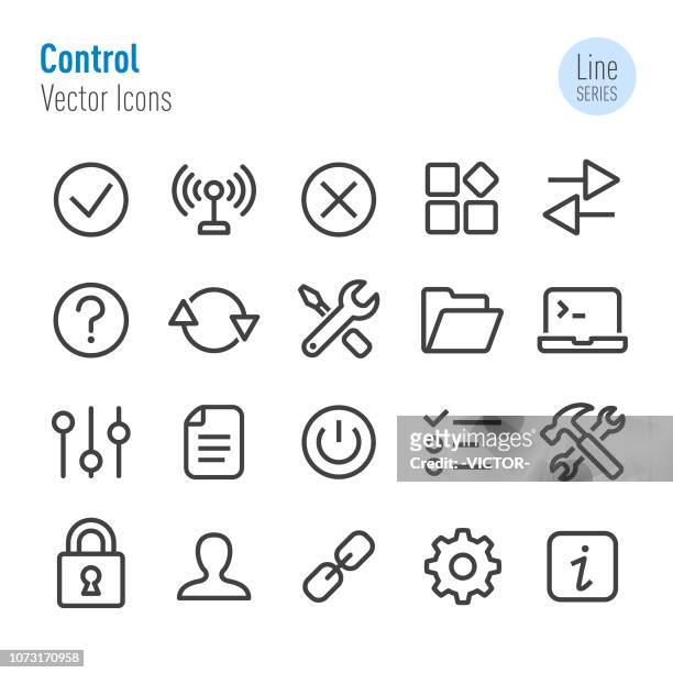 illustrations, cliparts, dessins animés et icônes de icônes de contrôle - vecteur ligne série - commutateur