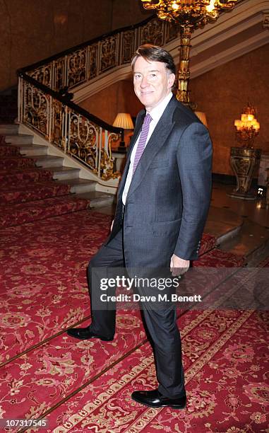 Peter Mandelson attends the Miu Miu store launch dinner to celebrate the opening of the new Miu Miu boutique on Bond Street at Lancaster House on...