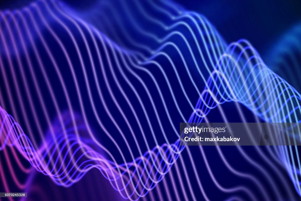 Data Visualization Sound 3d Sound Waves Big Data Abstract Visualization High-Res Vector Graphic ...