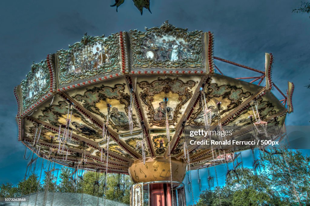 Swing Carousel at Abandoned 6 Flags Jazzland (HDR)
