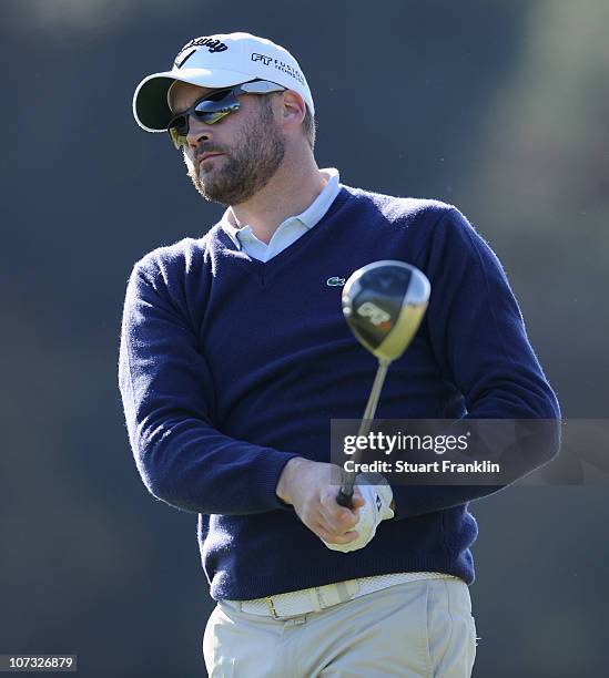 Francois Delamontagne of France in action during the first day of the European Tour qualifying school final stage at PGA golf de Catalunya on...